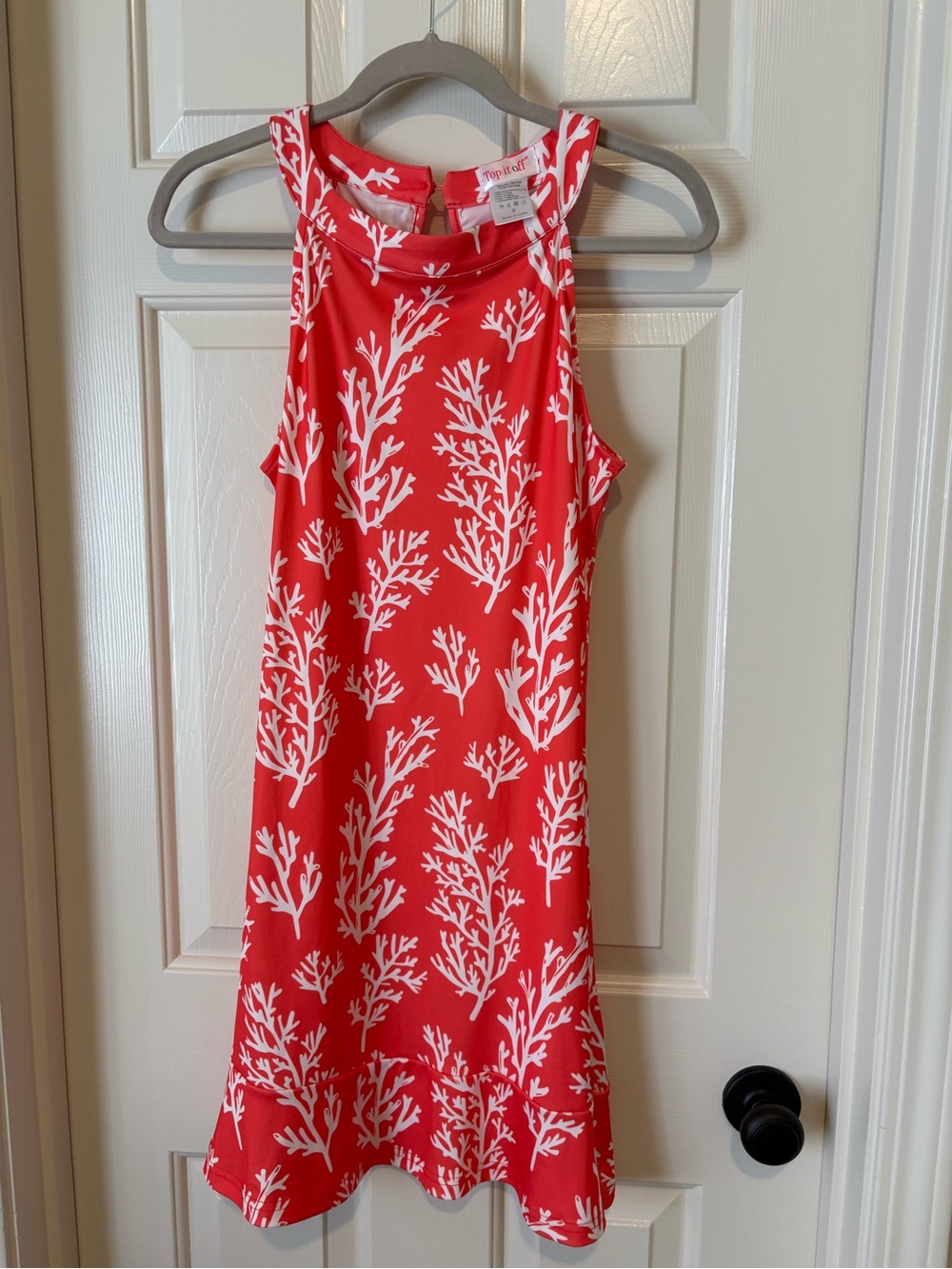 Tea Collection Coral-Print Red Girls' Dress